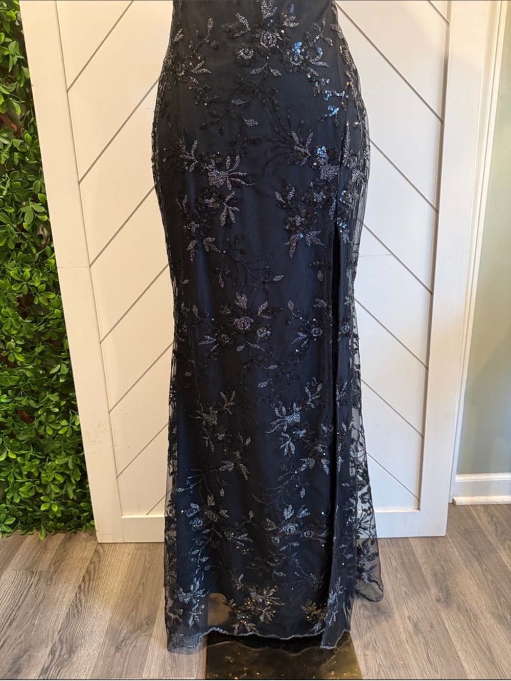 NWT-Confident Sensation Black Sequin Strapless Bustier Maxi Dress - Picture 6 of 15